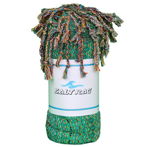 Salt Rag Beach Towel - "Green Hippie Rag" [Sand Free Turkish Beach Towel] - Picture 1 of 3